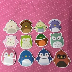 Squishmallow Stickers Bird Bundle 12 stickers